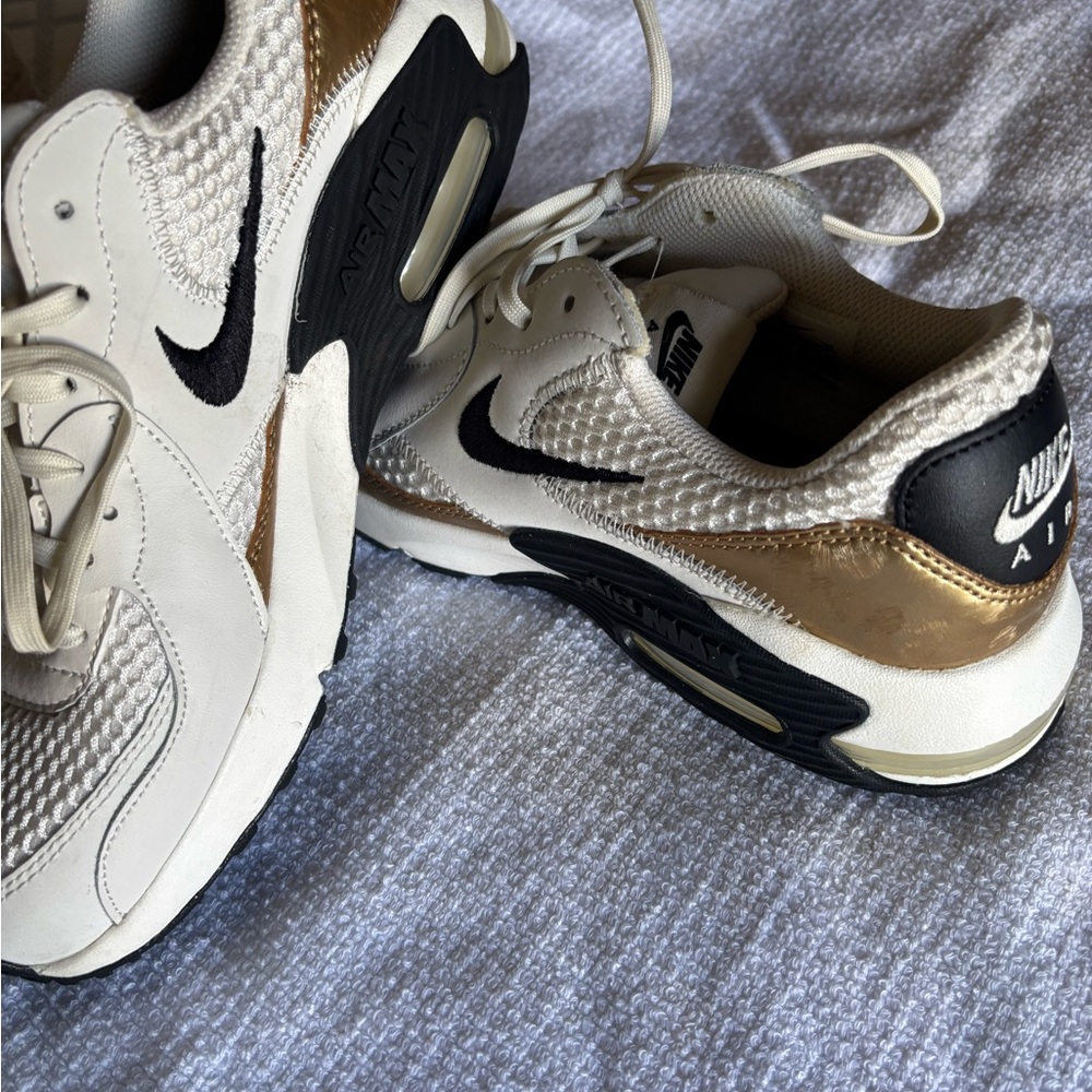 Nike Air Max White and Gold with Black Accents